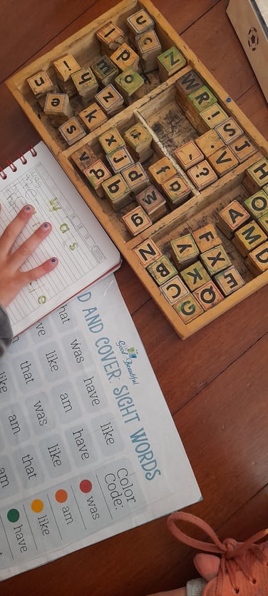 Using Stamps and Sight Words