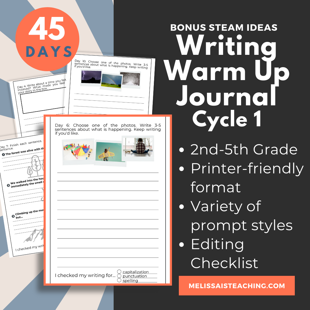 Writing Warm Up Journal Cycle 1 Main Cover